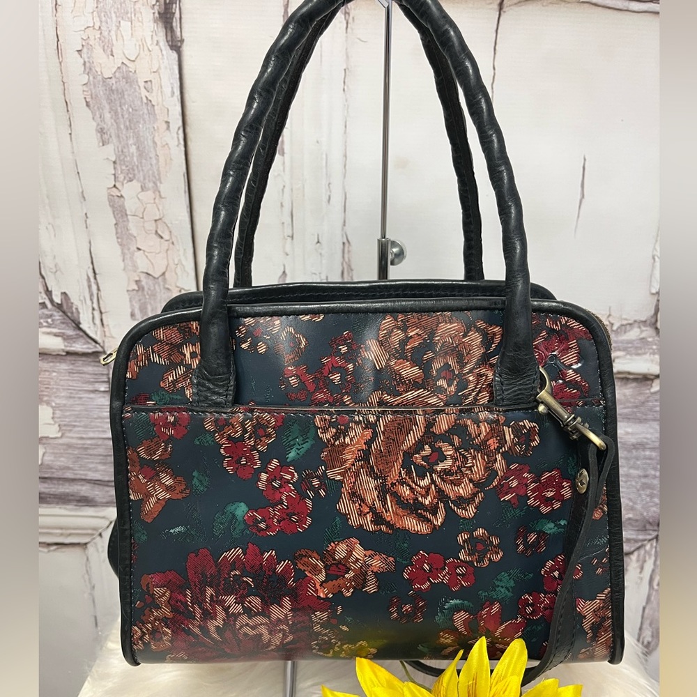 Patricia Nash Paris Fall Tapestry Leather Shoulder Bag